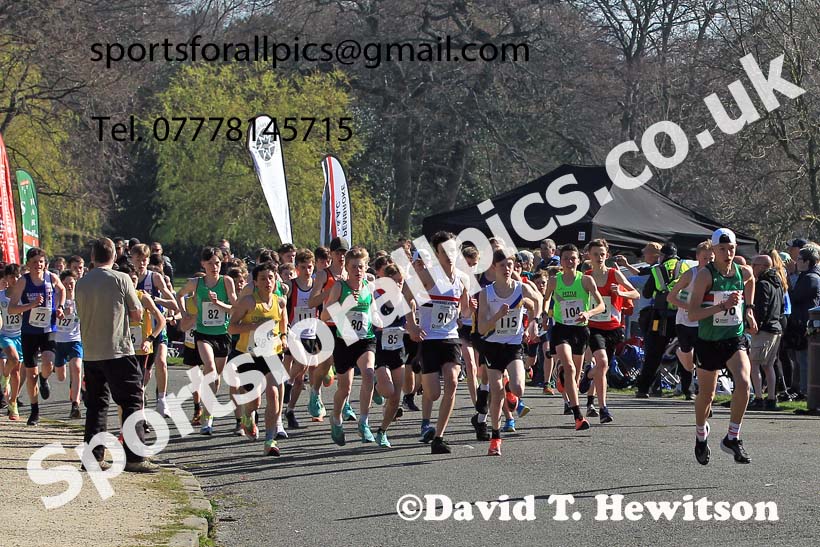 Boys Under-15s 5k, 2022 Northern 12 and 6 Stage Road Relays,  Birkenhead Park, Birkenhead, Wirral.  Photo: David T. Hewitson/Sports for All Pics